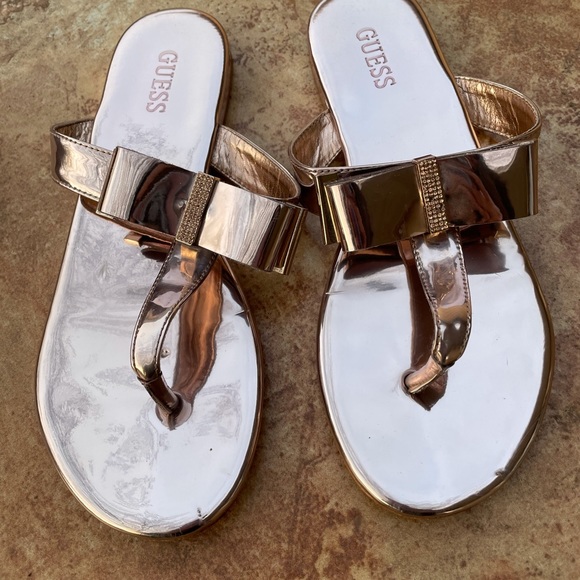 Guess Rose Gold Sandals with Bow - Picture 2 of 15